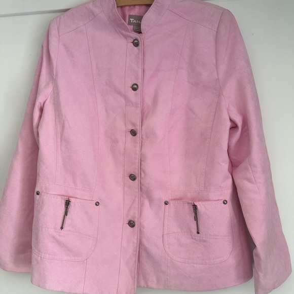 TanJay Pink Utility Jacket with Stand-Up Collar and Relaxed Fit - Picture 1 of 5